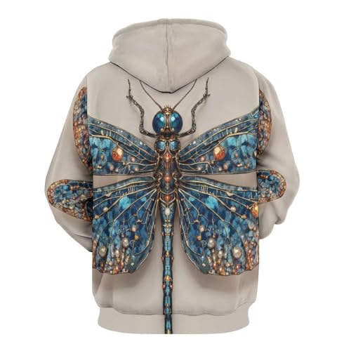 Sweat à capuche homme libellule pull décontracté contre le froid - 4