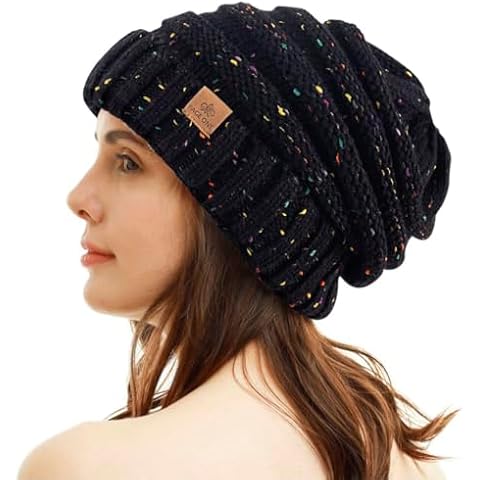 PAGE ONE Womens Winter Beanie Warm Cable Knit Hat Style Stretch Trendy Ribbed Chunky Cap Cover