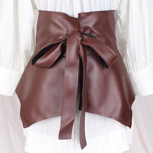 Sweet Ladies Wide Belt Adjustable Vintage Faux Leather Fashion Wild Ruffle Women Waist Seal Belt3
