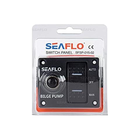 Seaflo 3-Way Bilge Pump Switch Panel (Automatic-Off-Manual) 12v 24v Built-In 15A Circuit Breaker Cover