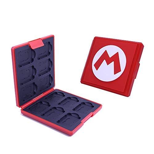 Dainslef 12 in 1 Game Card Storage Case Box for Nintendo Switch Mario Nintendo Switch Game Storage Switch Game Case Switch Game Holder Mario Switch Game Caseâ€¦