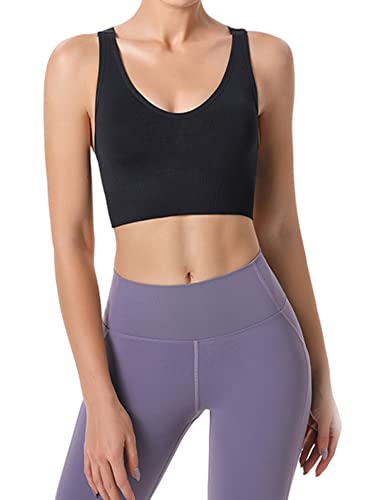 Heersan Sport BH Damen, Push up Sport Bra Ohne Bügel Crossback Seamless Starker Halt Sports Bra mit Abnehmbaren Gepolstert für Fitness Lauf Joggen Yoga Heersan Sport BH Damen, Push up Sport Bra Ohne Bügel Crossback Seamless Starker Halt Sports Bra mit Abnehmbaren Gepolstert für Fitness Lauf Joggen Yoga