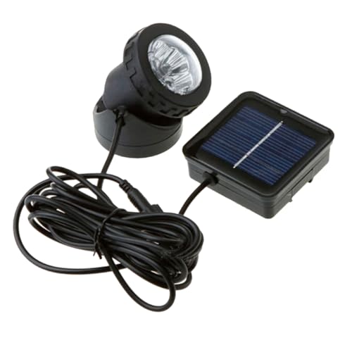 MERRYHAPY Luz Decorativa Solar Subacuática para Estanque Foco LED Cable Largo Luz Blanca Cálida para Jardín Piscina Bodas y Fiestas