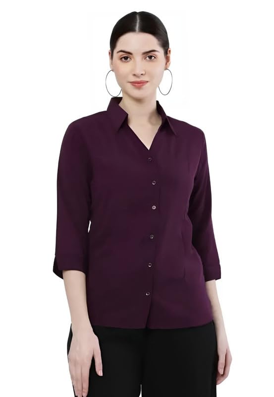 Image of Keenuu Formal Coller 3 /4 Sleeve Soft Comfortable Leightweight Georggete Women Trendy Formal Shirts (Pack of 1).