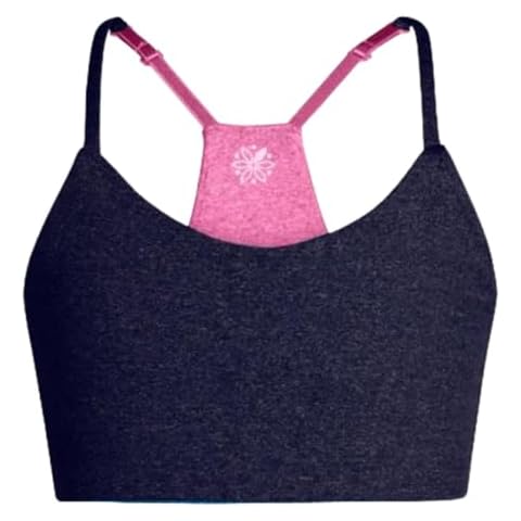 Bleum Girls Racerback Moisture-Wicking Training Bra | Lightweight Sports & Everyday Bra for Teens & Tweens, Adjustable, Reversible, Breathable | Support & Coverage for Active Life Navy Cover