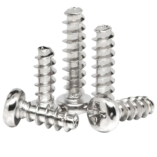 30-100pcs Flat Tail Carbon Steel Self-tapping Screw M1.2-M5 Cross Recessed Round Head Tapping Screws(5mm,M3 (50pcs))