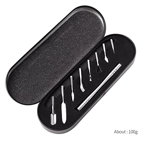 Gergxi Nagelhautschieber, 8-in-1 Nagelhautschieber-Set, austauschbarer Nagelreiniger, Maniküre-Werkzeug, Silber – Bild 4