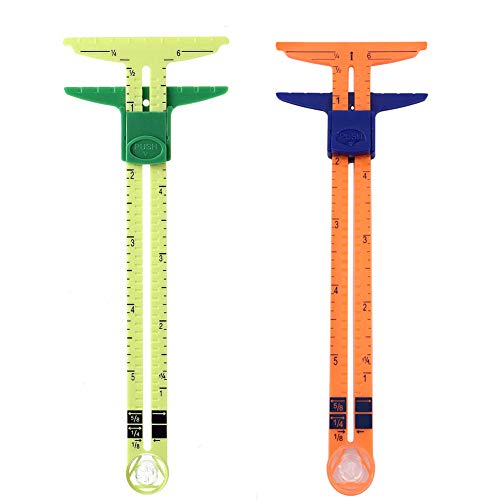 Fbshicung 2 Stück 5-in-1 Gleitlehre Messlineal Werkzeug zum Nähen Quilten Handwerk Markieren Knopflöcher Cover