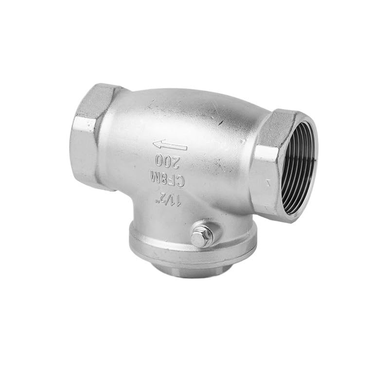 Valvola di ritegno Valvola di ritegno a battente in acciaio inossidabile 304 Valvola unidirezionale filettata orizzontale H14W Valvola di ritegno for tubo dell'acqua 4 punti 6 punti DN50 (Color : DN8