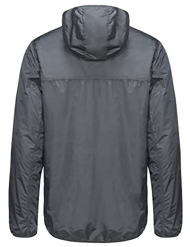 Little Donkey Andy Men's Lightweight Packable Sun Protection Jacket Quick Dry Full Zip Hooded Jacket For Hiking Running Travel Golf Gray S #TOP1