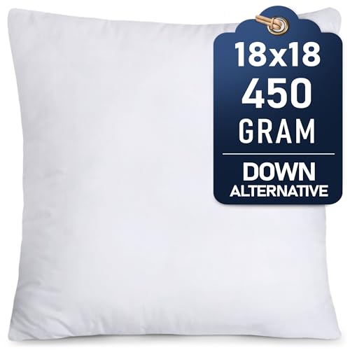 Utopia Bedding Decorative Throw Pillow Insert (18 x 18 Inches, White) – Set of 1, Ideal for Sofa, Couch, and Bed