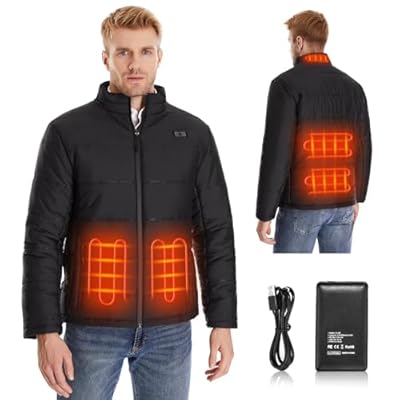 Heated Jacket for Men with 7.4 V Battery Pack, ...
