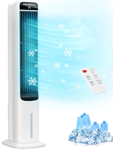 MEPTY Electric Cooling Fan,Tower Fans with Remote,Evaporative Air Cooler with 3 Speeds,3...