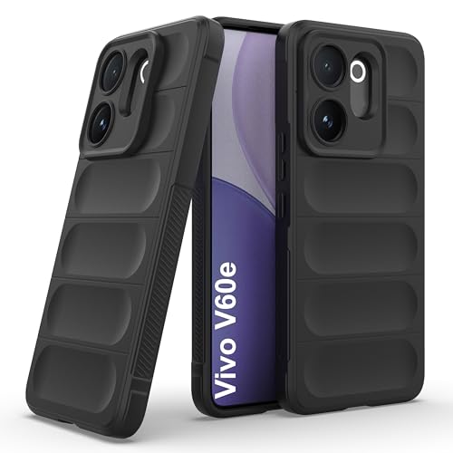 Image of Zapcase Back Case Cover for Vivo V60e | Compatible for Vivo V60e Back Cover | Liquid Silicon Magic Case with Camera Protection | Black