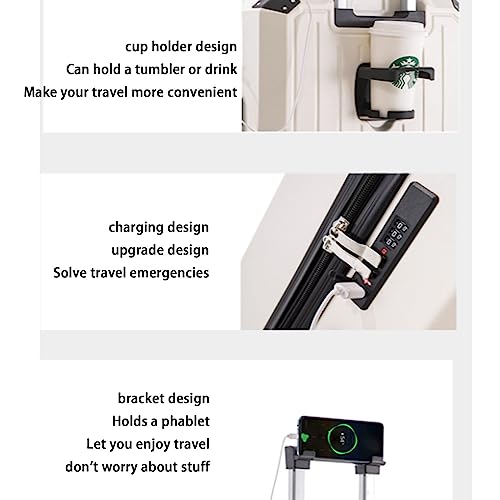 Kitchen Sink Suitcase Luggage with Spinner Wheels, Large Capacity Charging Password Travel Trolley Case, with Cup Holder, 20 In/22 In/24 In/26 In/28 Inch Carry On (Green 24 in)3