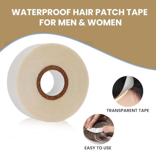 Image of Ultra Hold Waterproof Hair Patch Tape (1 inchx36 Yards /33 Meters)| Double-Sided Transparent Wig Tape for Men & Women | Strong Hold 2-4 Weeks | Easy to Use & Clean | Invisible Wig Patch for Hair Systems