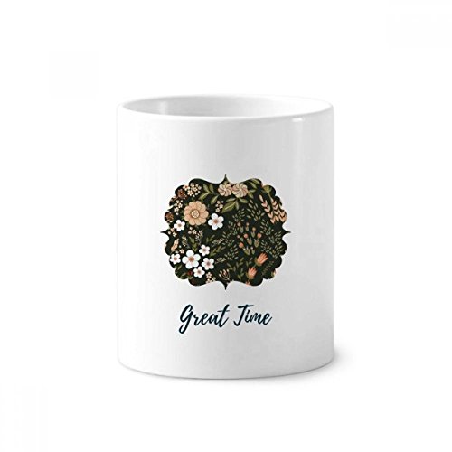 Rangement céramique blanc fleur sauvage pour organiser vos pinceaux et fournitures
