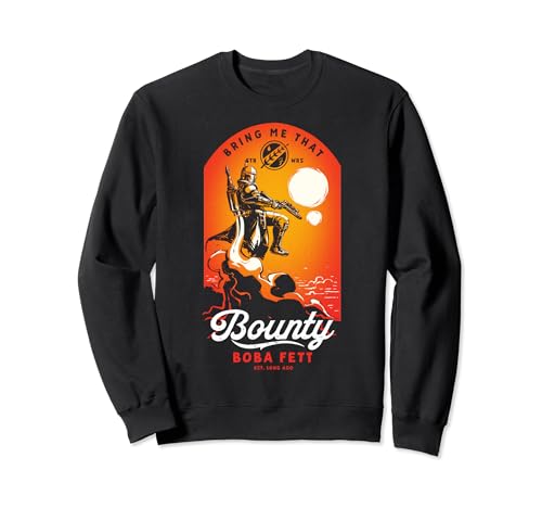 Sweatshirt Star Wars The Book of Boba Fett pull noir col rond imprimé
