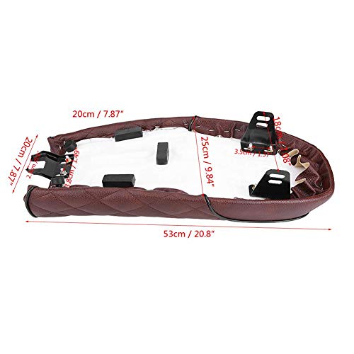 Qiilu QL04437 Moto PU Leather Vintage Racer Sedile...