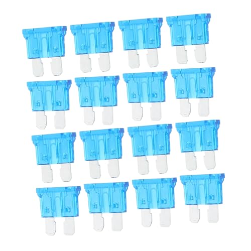 Kit de 100 fusibles automotrices tipo cuchilla para auto, camión, SUV, ATV, UTV, RV, motocicleta, barco y snowmobile – 15 A, diseño fácil de identificar, material plástico e hierro miniatura 1