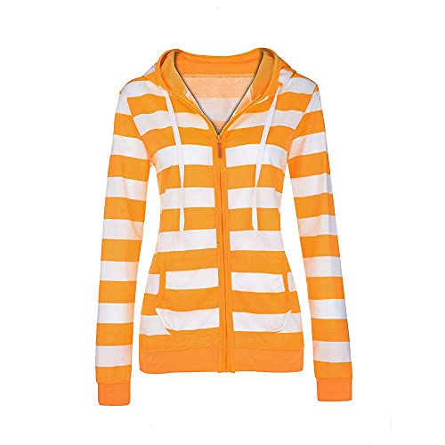 Sunggoko Winterjacke Frauen Streifen Zipper Cover