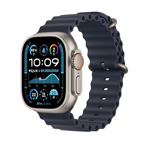 {Smartwatch Hombre Apple Smartwatch Apple Watch Ultra 2 GPS + Cellular Smartwatch, Reloj Deportivo con Caja de Titanio Natural Resistente de 49 mm y Correa Ocean...