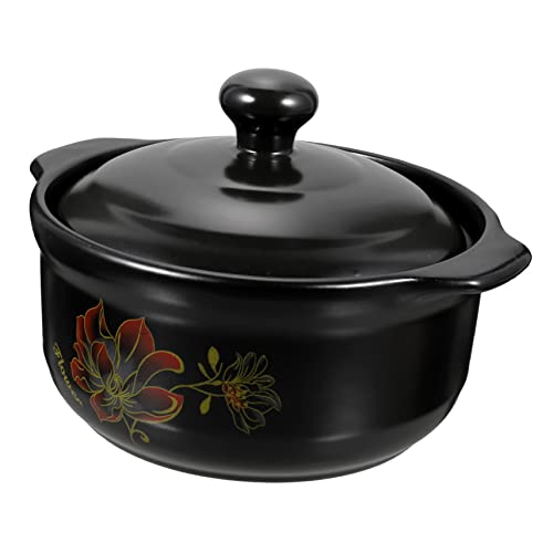 Amosfun Braised Chicken Casserole Pot Ceramic Soup Pot for Stewing High-temperature Resistant Cooking for Chicken Soup and Rice Dishes for Person Meals