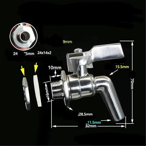 Robinet de fût de bière acier inoxydable 1 pièce pour fontaine à eau - 3