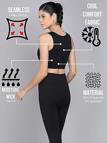 Image of Kobo Medium Impact Slip on Everyday Sports Bra for Women - Lightly-Padded, Non-Wired & High Coverage | Lined Cups with Removable Inserts (Imported)