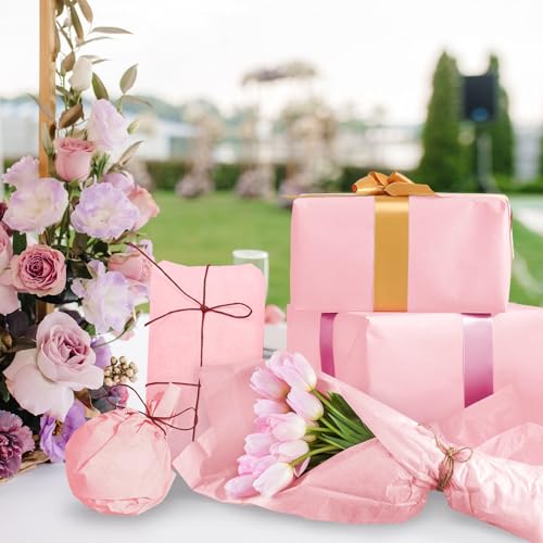 Image of 120 Sheets 20 inchX14 inch Light Pink Tissue Paper for Gift Bags Wrapping, Art Tissue Paper Bulk for Holiday Birthday Party Crafts Decoration (Light Pink)