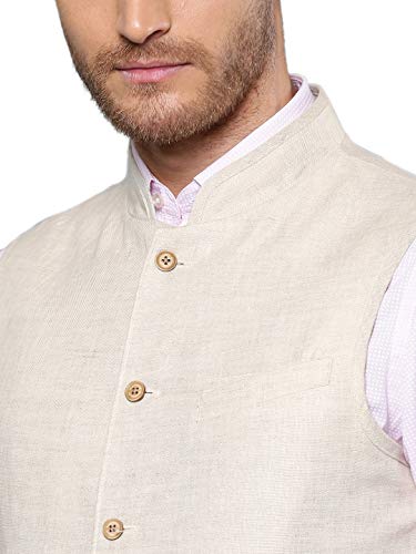 WINTAGE Men's 100% Linen Festive and Casual Nehru Jacket Vest Waistcoat : Multiple Colors4