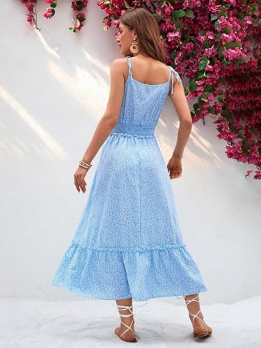 Image of KOTTY Women's Fit and Flare Light Blue, White Dress