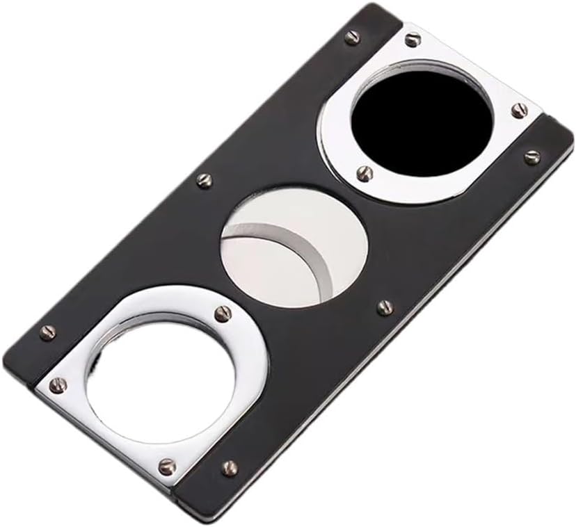 Flame Lover Cuba Cigar Cutter Guillotine Puncher Scissors Knife Stainless Steel Sharp Blades for Men Gift Smoking Accessories(C)