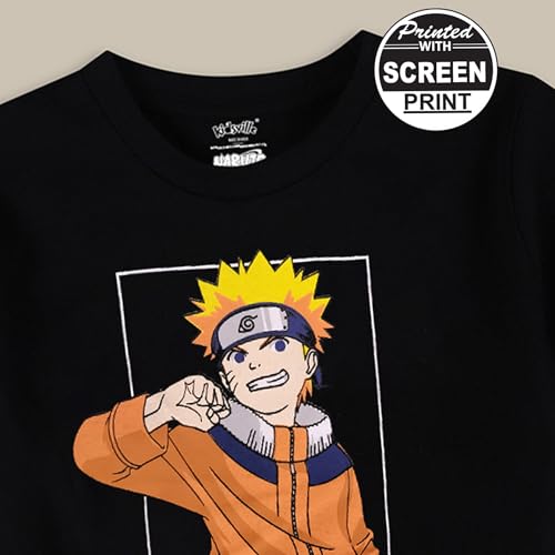 Image of Kidsville Official Naruto Anime Boys Half Sleeves Round Neck Graphic Character Printed Regular Fit Pure Breathable Cotton Fabric Tshirt