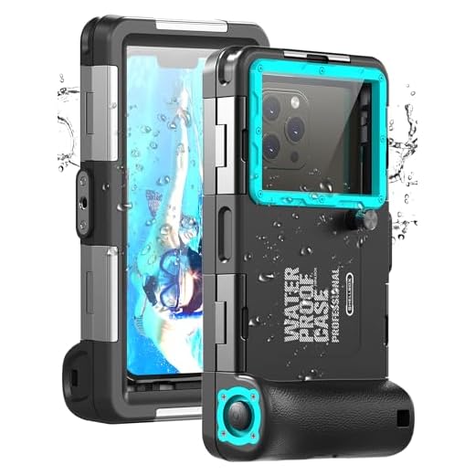 Unterwasser-Tauchgehäuse für iPhone, Samsung Galaxy, Huawei Xiaomi Redmi Smartphones, Professioneller Schutz [15m/50ft], wasserdichte Hülle für Schnorcheln, Surfen, Fotos & Videos (Schwarz-Blaugrün)