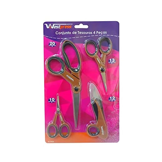 Kit de Tesouras Corte de Costura 4 Peças Westpress