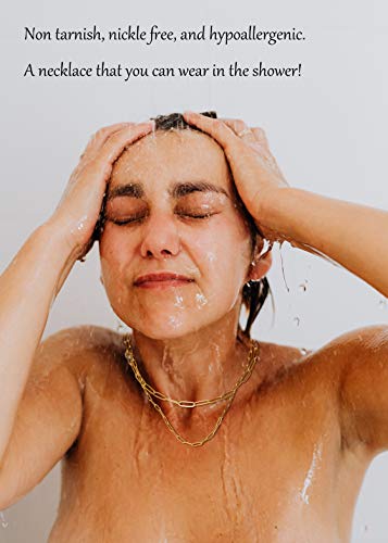 Rwqian 18K Gold Paperclip Chain Link Necklace Dainty Paperclip Link Chain Layered Necklace Oval Link Chains Necklaces Set For Women Girls (18K Gold Necklace) #TOP1