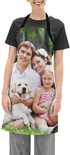 Duroon Kochschürze Personalisiert für Männer Frauen Schürze mit Eigenem Bild Verstellbare Wasserdichtes Oxford-Tuch für den Gartengrill von Männern und Frauen im Garten verwendet Werden Cover