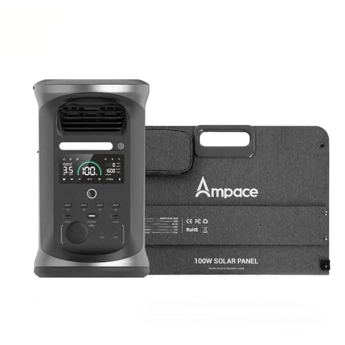 Amazon.co.jp: Ampace Andes 1500 ポータブル電源 100Wソーラー