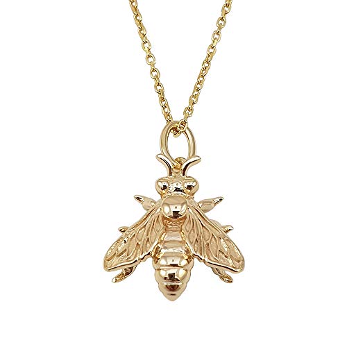 Collier pendentif abeille argent et or jaune pour look d'été