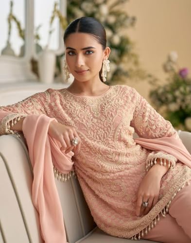 Combinaison indienne en Georgette pour vos soirées de gala chic - 3