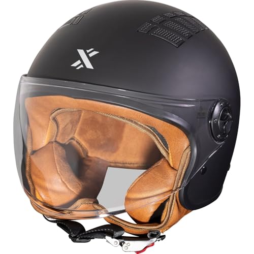 Shox Jetstream Solid Open Face Motorcycle Helmet S Matt Black