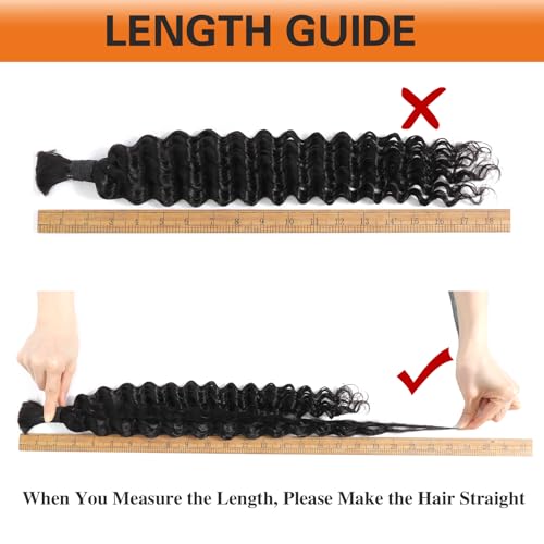 Yacurcur Human Hair for Braiding Deep Wave for Boho Braids No Weft Human Hair Bundles for Braiding Brazilian Virgin 20 Inch(100g, 4#) by Yacurcur - Image 5