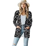 Eheartsgir Music Notes Womens Oversized Cardigans Sweaters Long Sleeve Open Front Fall Outfits Casual Plus Size Stretch Blouse Top with Pockets