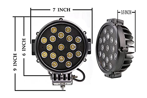 Image of Black Horse Grille Brush Bumper Guard Modular Black Come with Pair of 7.0 inch LED Lights with Black Trim Rings Compatible with 1999-2007 Ford F-250 SD|1999-2004 Ford F-350 /F-450 /F-550 SD-17FB23MA-PLB