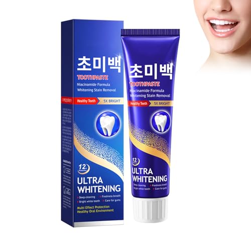 Pasta dentífrica para blanquear los dientes, 100 g de pasta de dientes para blanquear los dientes blancos radiantes, eliminación de manchas profundas, blanquear la pasta de dientes para eliminar las