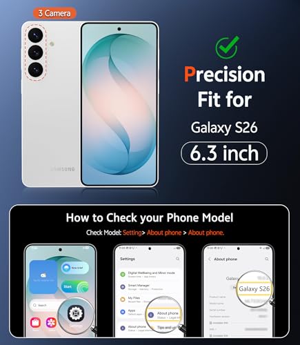 Image of FNTCASE for Samsung Galaxy S26 Case: Clear Anti Yellowing Magnetic Drop Protection Cell Phone Cover Compatible with Magsafe - Rugged Shockproof Protective Bumper Transparent Phonecase (Teal Magnetic)