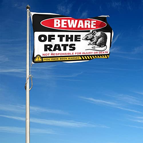 Drapeaux pour chambre Beware of Rat grand format 152 x 244 cm gamer - 4
