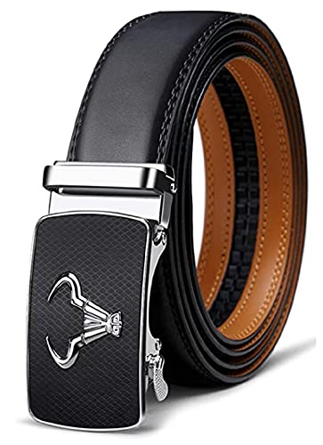 Contacts Genuine Leather Belt for Men with Autolock Buckle - Micr...