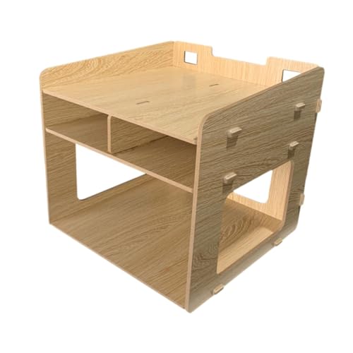 KiBcsLic 3 Tier Printer Stand Desktop Storage Rack Countertop Organizer Printer Rack for Notebooks, Wood